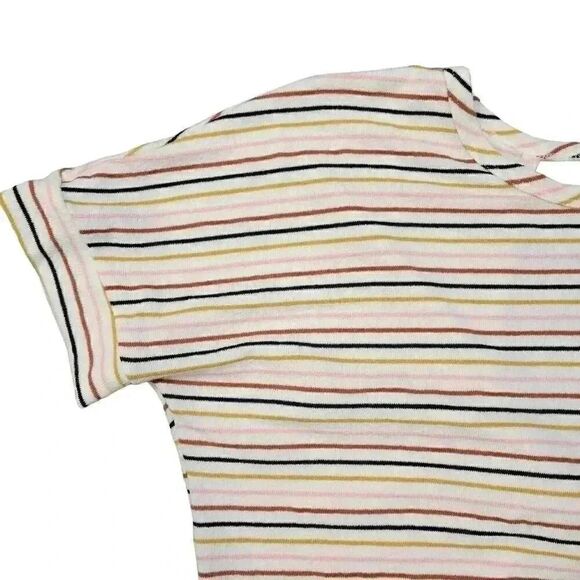 Lazy Sundays Women's Ivory Rayon/Poly/Spandex Lightweight Terry Cloth Striped Do - Picture 2 of 11